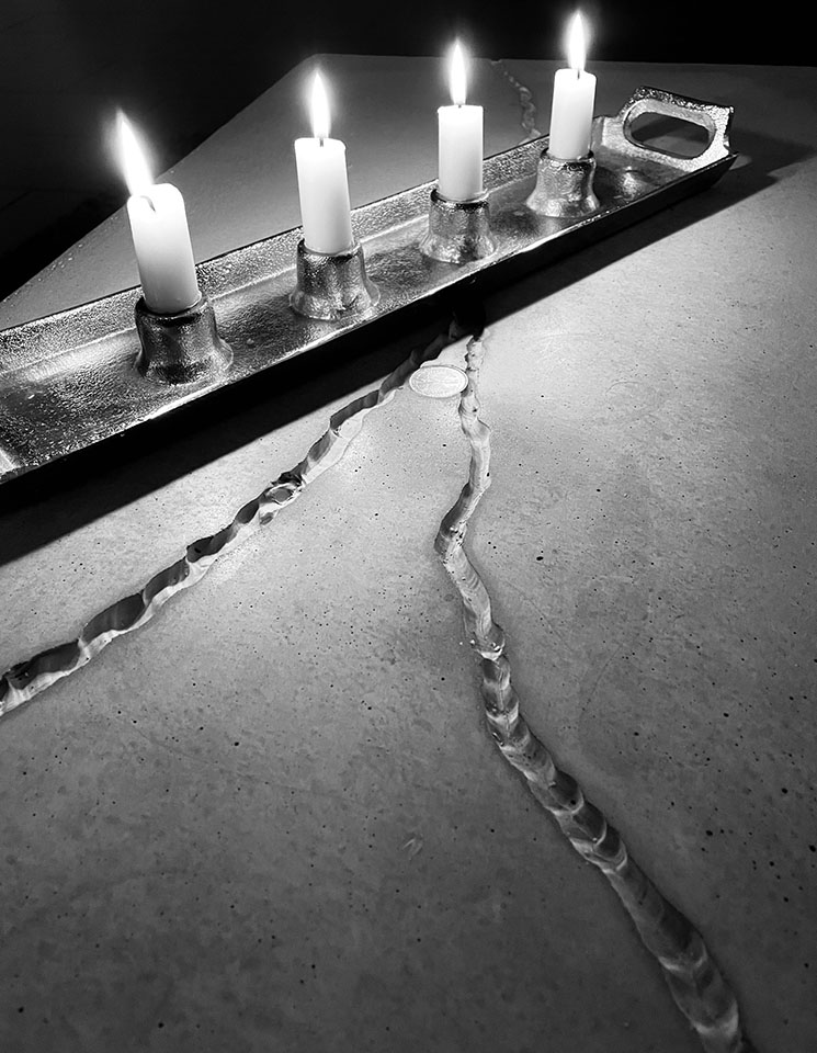 Kerzenständer schwarz weiß